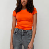 basic short sleeve top ★ orange