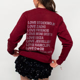 Glitter stockholm sweater ★ bordeaux