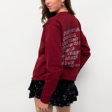 Glitter stockholm sweater ★ bordeaux