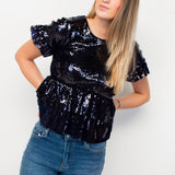 Ellie sequin top ★ navy