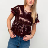 Ellie sequin top ★ red