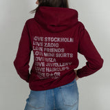 Glitter stockholm hoodie ★ bordeaux