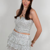 Sparkle tube top ★ silver