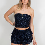 Sparkle tube top ★ navy