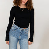 Basic-Langarmshirt ★ schwarz
