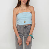 Basic tube top ★ striped baby blue