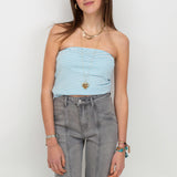 Basic tube top ★ striped baby blue