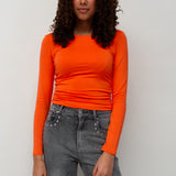 basic long sleeve top ★ orange