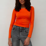 basic long sleeve top ★ orange