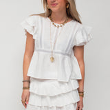 LINEN SKIRT★ WHITE