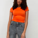 basic short sleeve top ★ orange