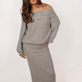 Svea off shoulder knit ★ grey