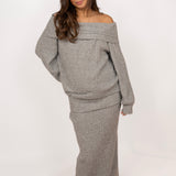 Svea off shoulder knit ★ grey