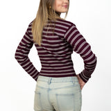 AVELY KNIT ★ STRIPED BORDEAUX