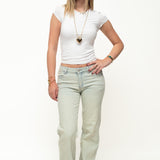 MID WAIST STRAIGHT LEG JEANS ★ LIGHT BLUE