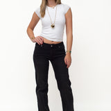 MID WAIST STRAIGHT LEG JEANS ★ BLACK