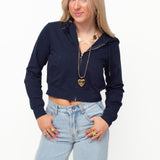 CROPPED HOODIE ★ NAVY