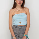 Top Zaar ★ rayé bleu bébé