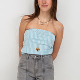Top Zaar ★ rayé bleu bébé