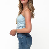 BASIC TUBE TOP ★ STRIPED BABY BLUE