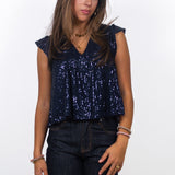 SEQUIN TOP ★ NAVY