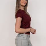 haut basique à manches courtes ★ bordeaux