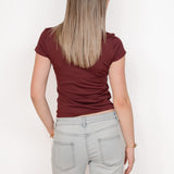 haut basique à manches courtes ★ bordeaux
