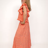 Boho long skirt ★ coral