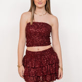 Haut tube scintillant ★ bordeaux