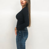 basic long sleeve top ★ french navy