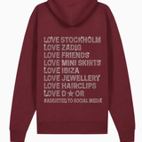 Glitter stockholm hoodie ★ bordeaux