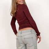 BASIC LONG SLEEVE TOP ★ BORDEAUX